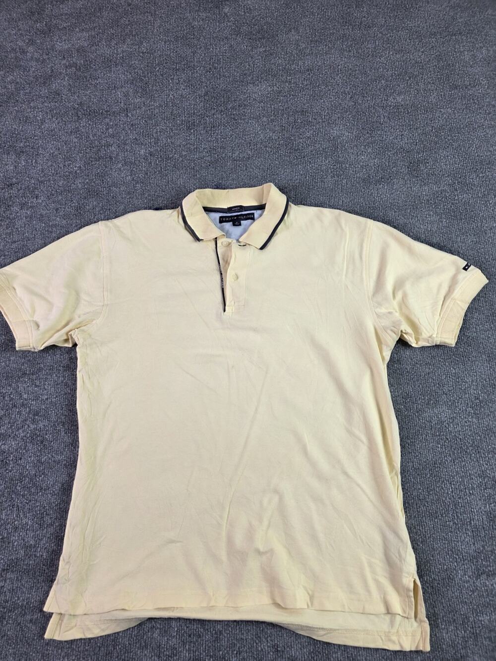 Tommy Hilfiger Polo Shirt Size Medium Stretch Yellow